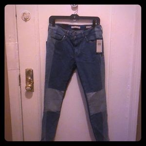 Mavi Mid-Rise Super-Skinny Patchwork Jeans